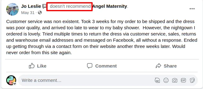 Facebook Bad Reviews