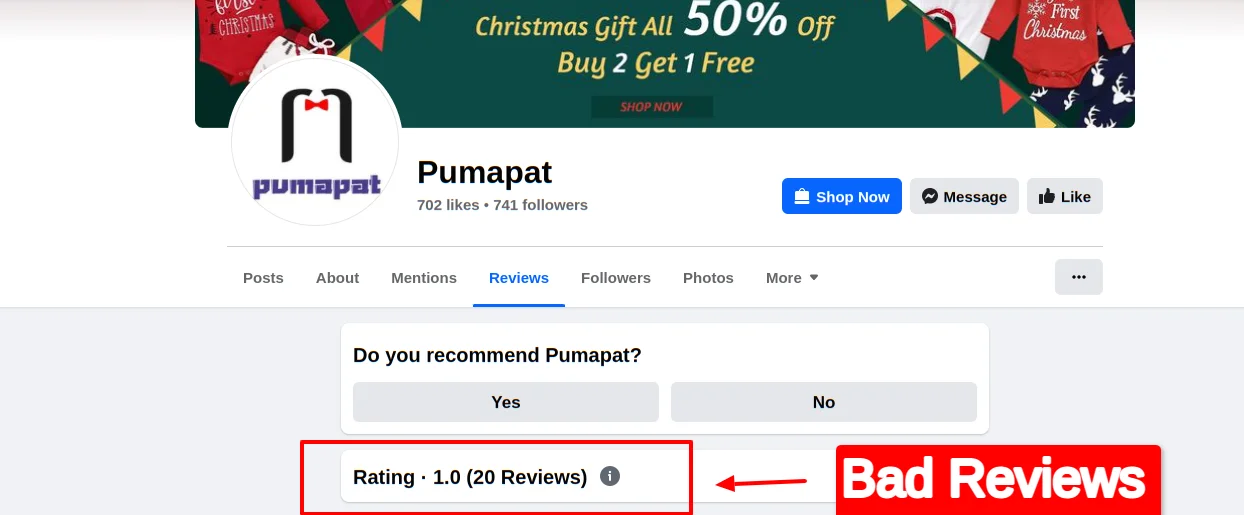 Pumapat Facebook Rating