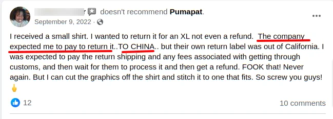 Pumapat Facebook Review