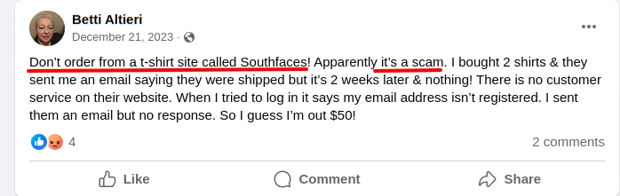 Southfaces Com Scam Search Results Facebook 1