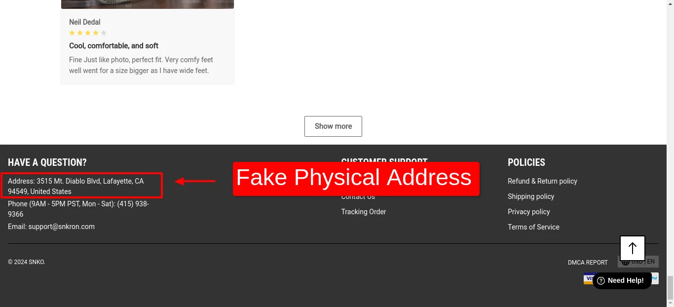 Snko Fake Address