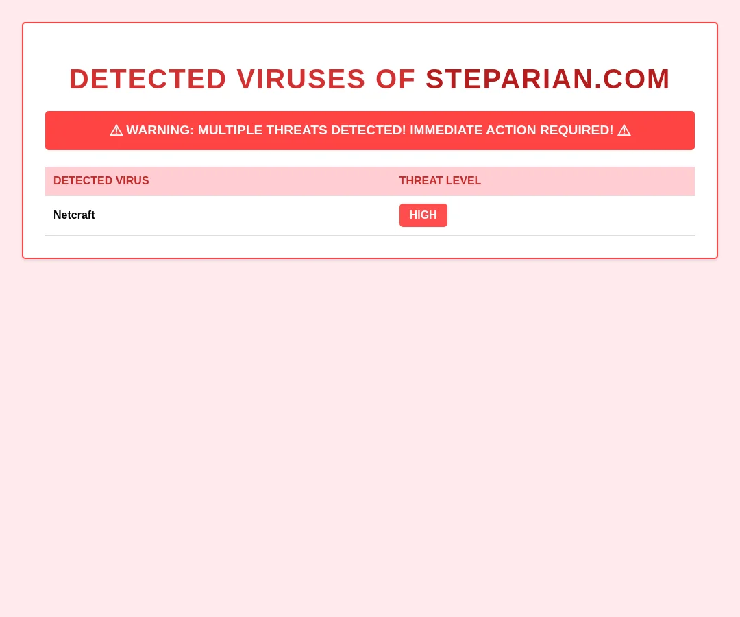 Steparian Viruses Alert