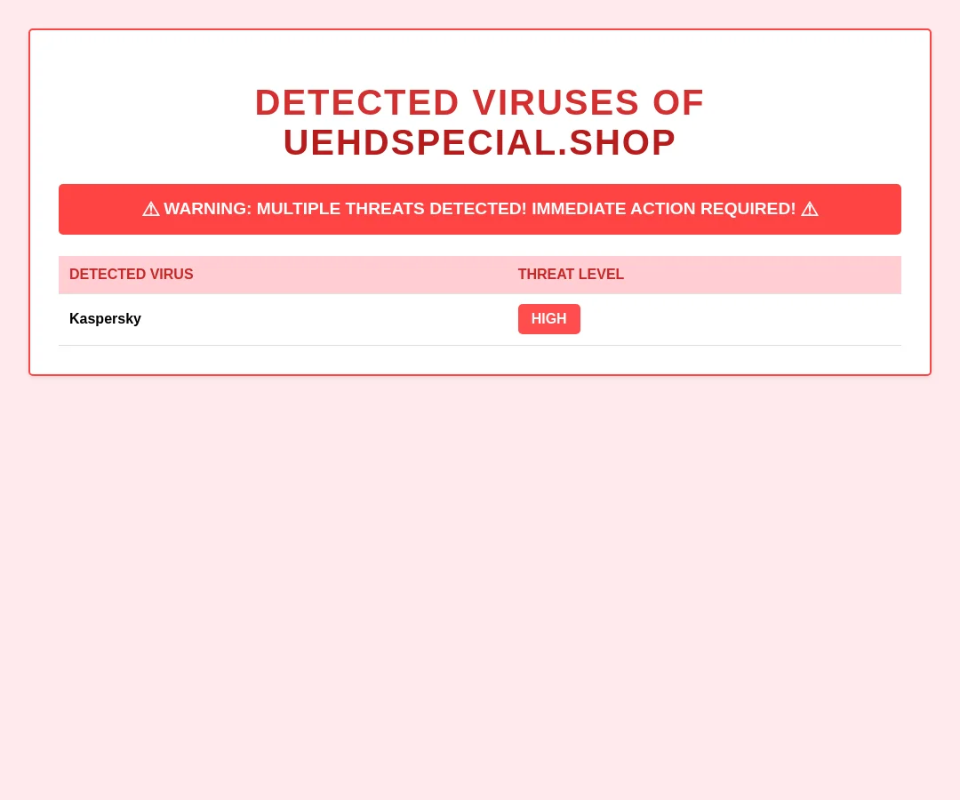 Uehdspecial Viruses Alert