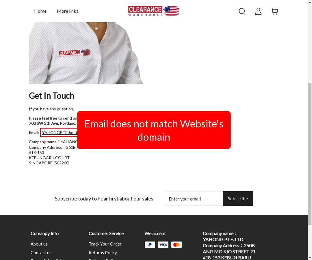 Warehouseclearanceus Email Not Match