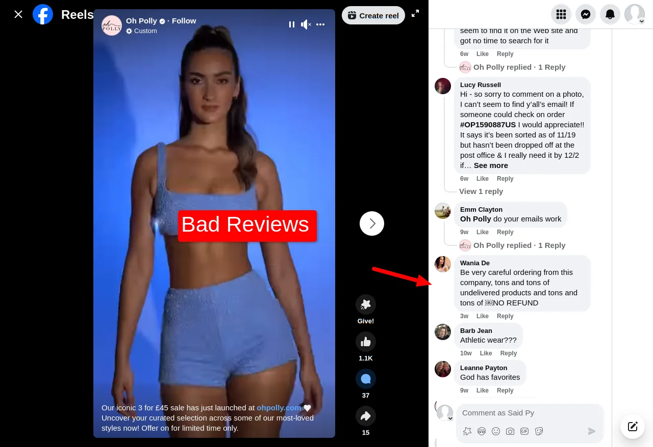 Facebook Bad Reviews