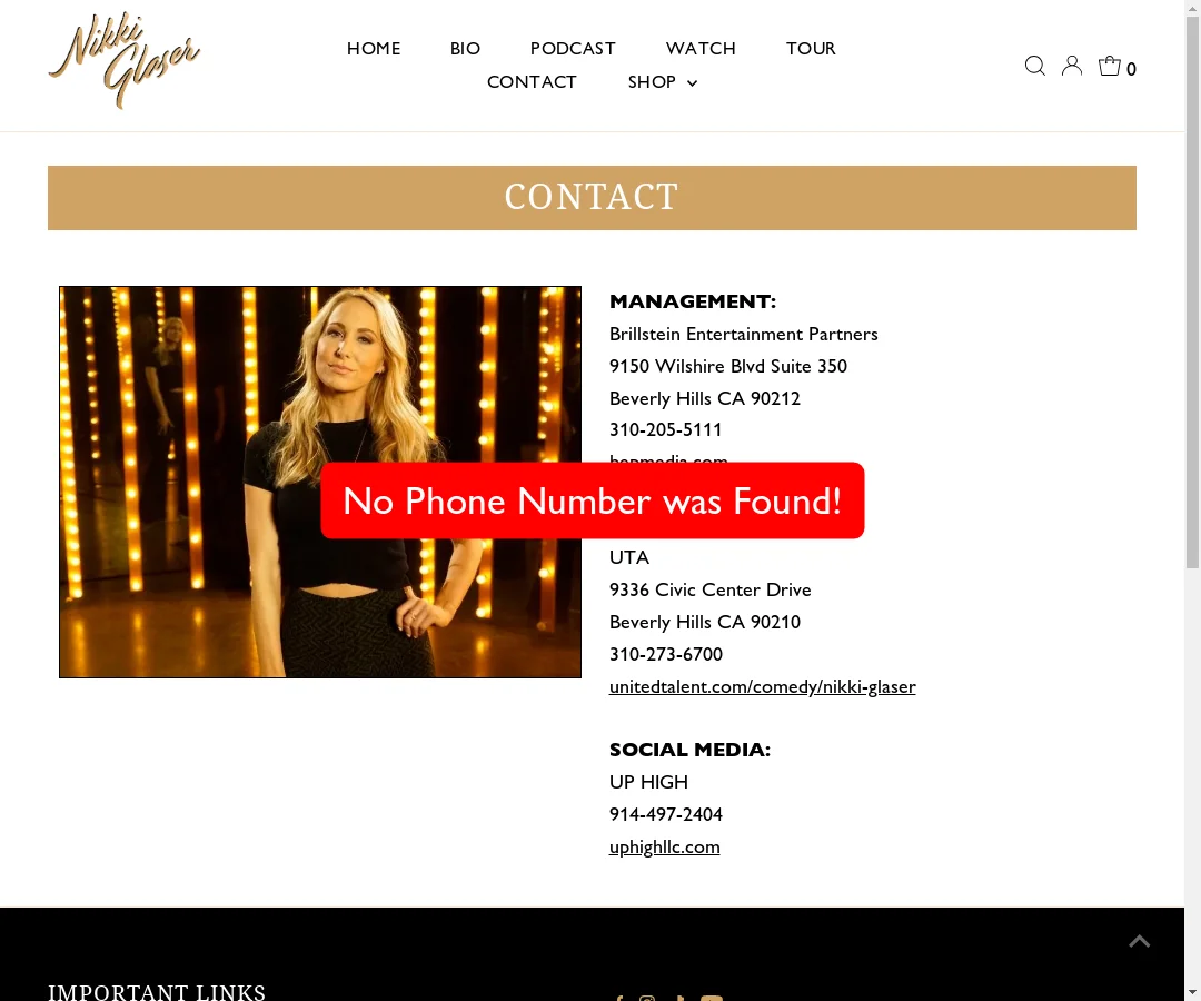 Nikkiglaser No Phone Number